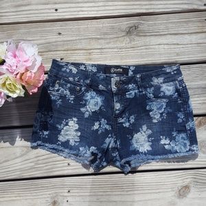 Rewash floral jean shorts
